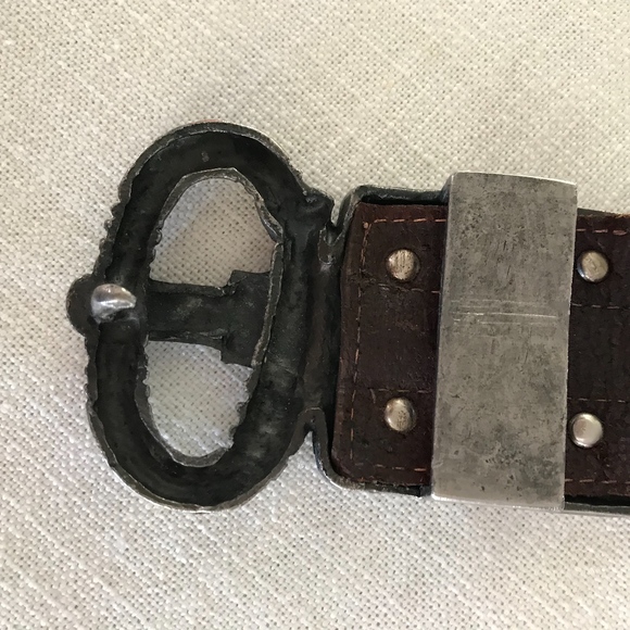 JOSEPH ABBOUD Belt Brw Wide Big Buckle Hammered main image 5